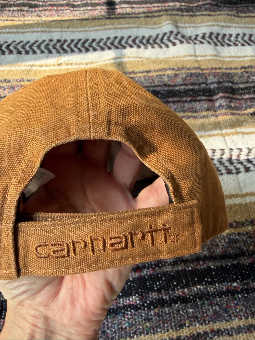 Carhartt Tan Canvas Cap with Leather Patch - Picture 4 of 5
